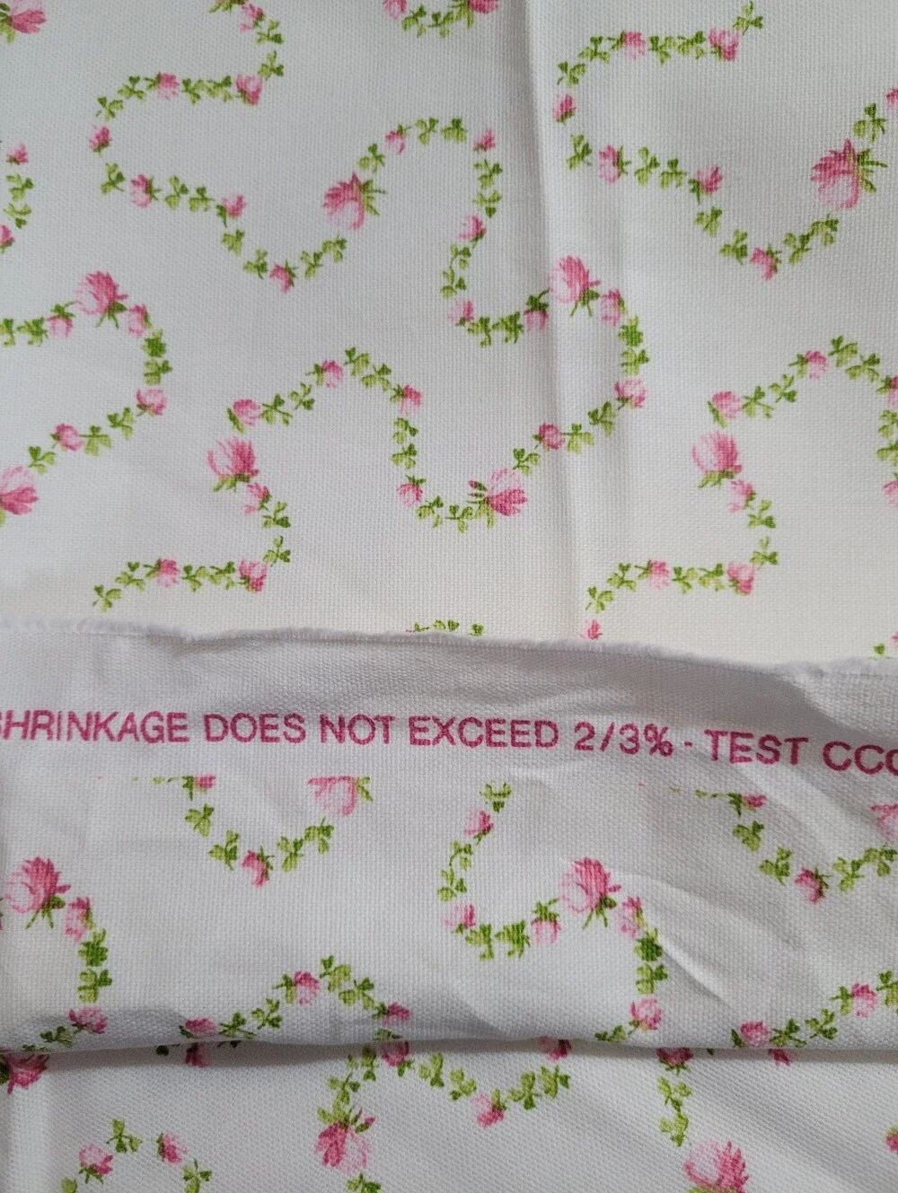 John Wolf Decorative Fabrics Pink Floral Vine Cream Sewing Fabric (1502)